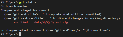 Using the git status command