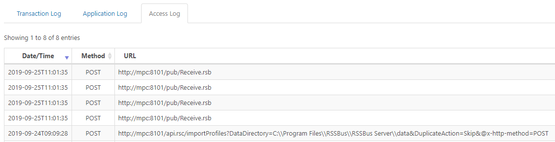 Access log