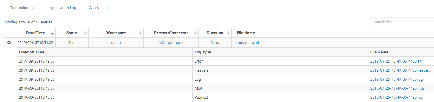 Expanding transaction log entries